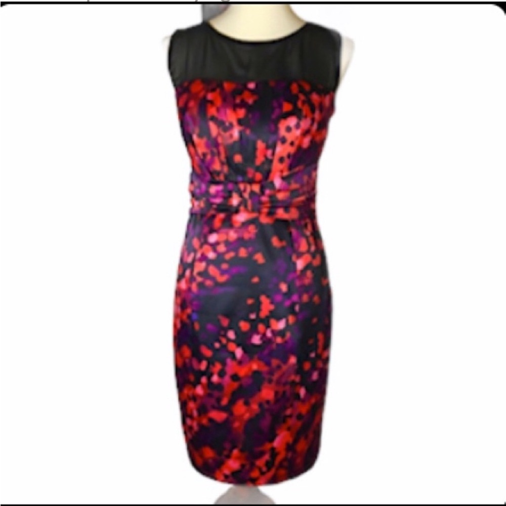 Jax Sleeveless Abstract Print Satin Dress